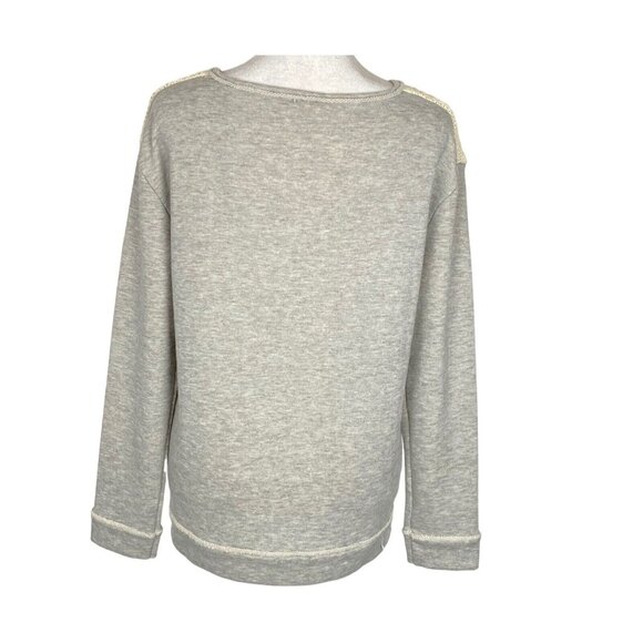 SUNDANCE Women Cable Knit Pullover Sweater Sz XS Ivory Gray Mix Media 12-3 - Picture 3 of 15